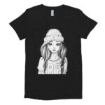 Women’s Crew Neck T-shirt | Sketch of Doll
